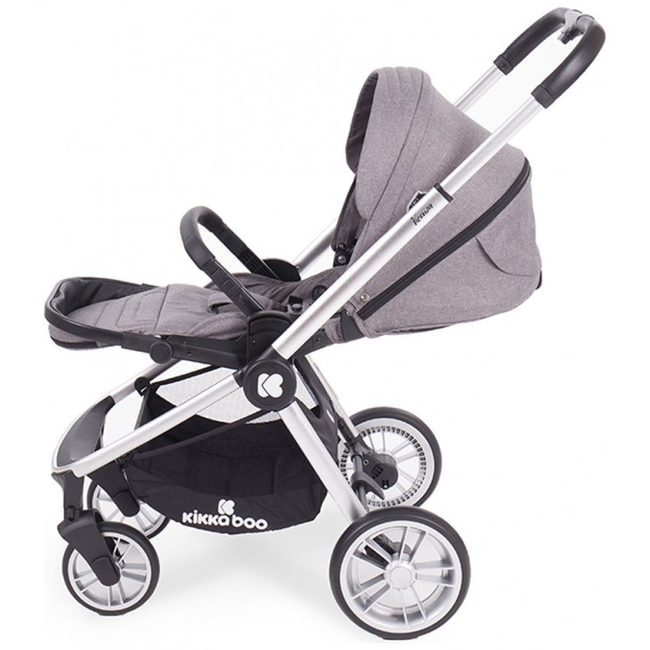 Kikka Boo Vicenza Luxury 3 in 1 Complete Travel System - Grey silver frame 31001010066