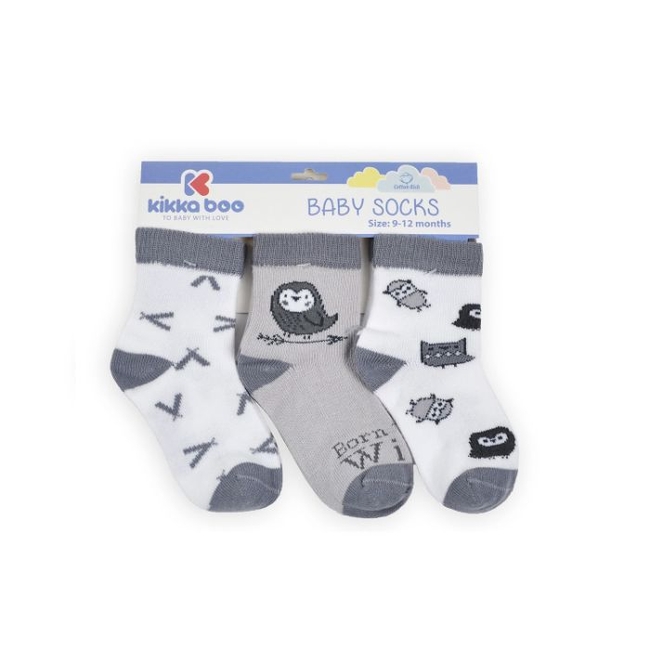 Βρεφικά καλτσάκια 6-9 Μηνών Kikka Boo Uni Grey White (31110010009)