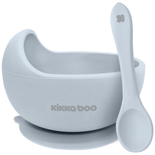 Kikka Boo Yummy Παιδικό Σετ Μπολ Σιλικόνης με κουτάλι 250ml Blue 31302040116