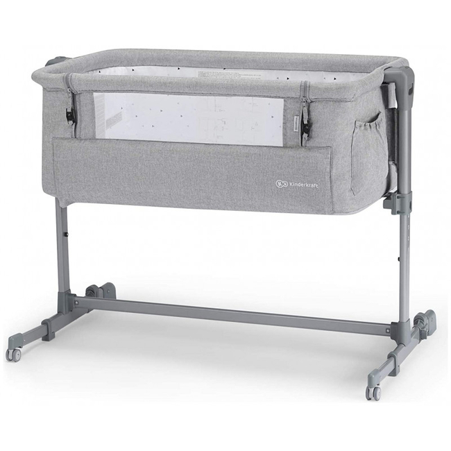 Kinderkraft Neste UP Ρυθμιζόμενο Λίκνο με Στρώμα Light Grey Melange KKLNESTGRY000N