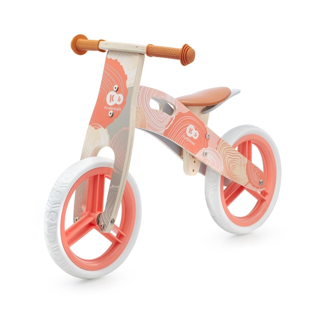 Kinderkraft Runner Ξύλινο Παιδικό Ποδήλατο Ισορροπίας 2 - 5 ετών Nature Coral KRRUNN00CRL0000
