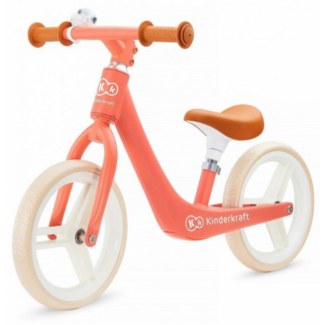 Kinderkraft Fly Plus Children's Balance Bike with Bell 3+ years Magic Coral KKRFLPLCRL0000