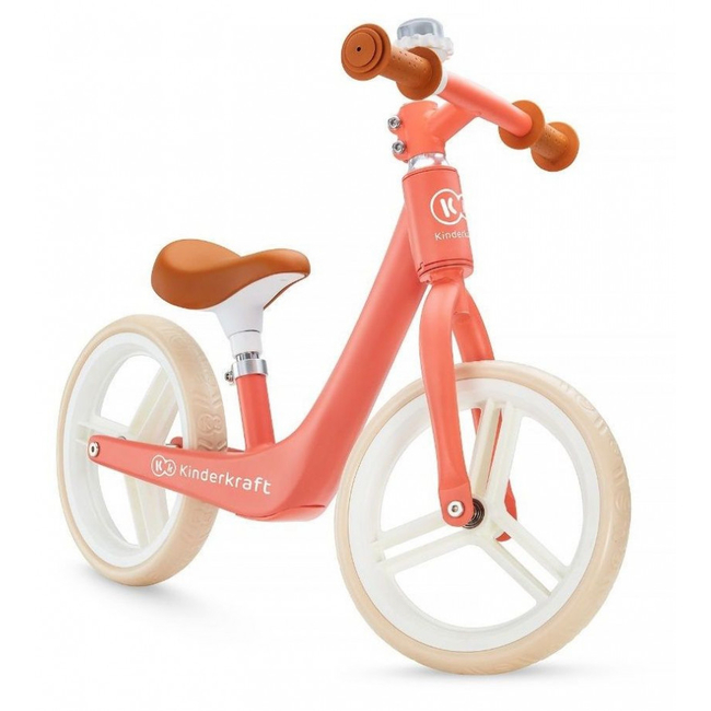 Kinderkraft Fly Plus Children's Balance Bike with Bell 3+ years Magic Coral KKRFLPLCRL0000