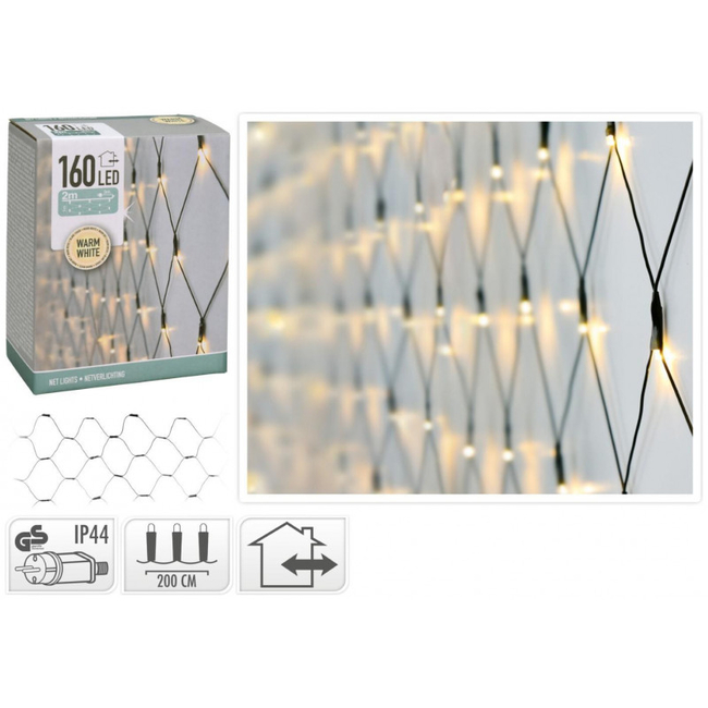 KOOPMAN SEL 160 Χριστουγεννιάτικα Λαμπάκια LED Λευκά τύπου Δίχτυ 93-3105