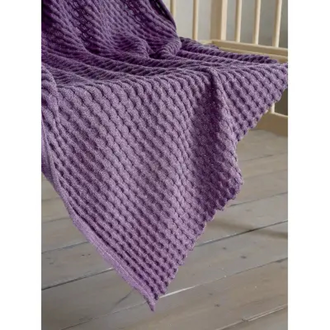 Nima Baby Knitted Cuddle Blanket 80×110 Ribbon - Lilac