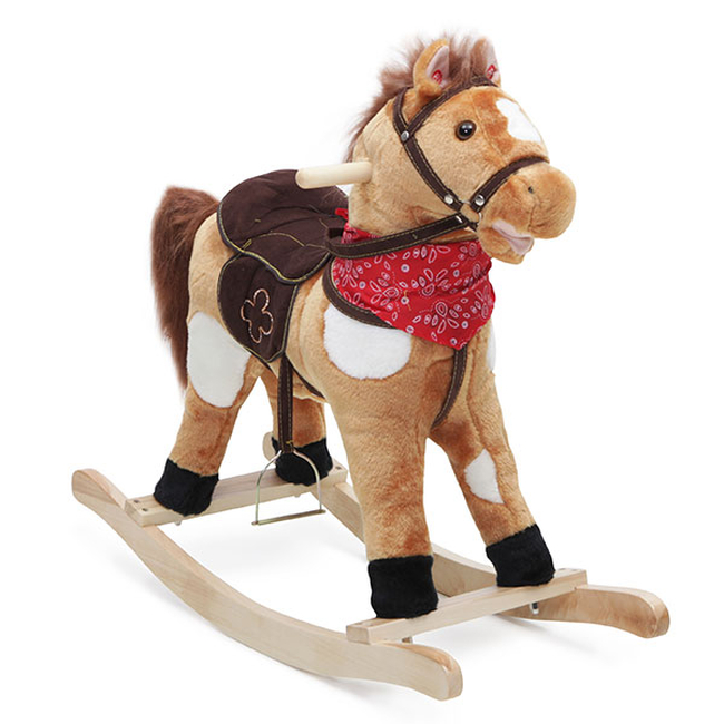 Cangaroo Thunder Cowboy Rocking Horse with Sound - WJ-001 Light Brown