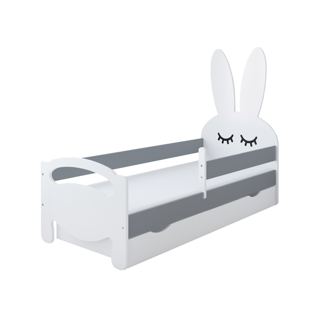 Kroli Children's Bed with Mattress & Protective Rail Grey