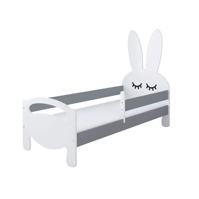 Kroli Children's Bed with Mattress & Protective Rail Grey