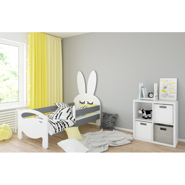 Kroli Children's Bed with Mattress & Protective Rail Grey