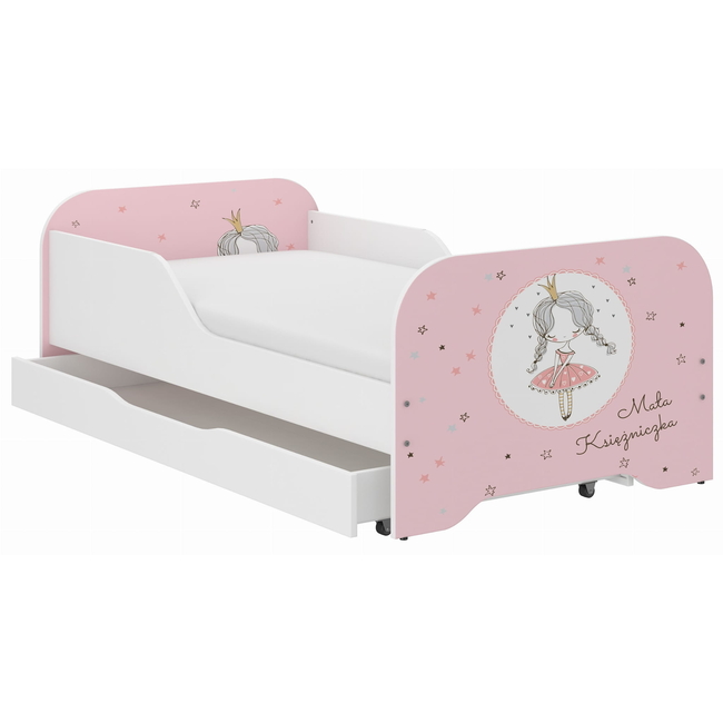 Toddler Children Kids Bed Including Mattress + Drawer 160x80 - Princess