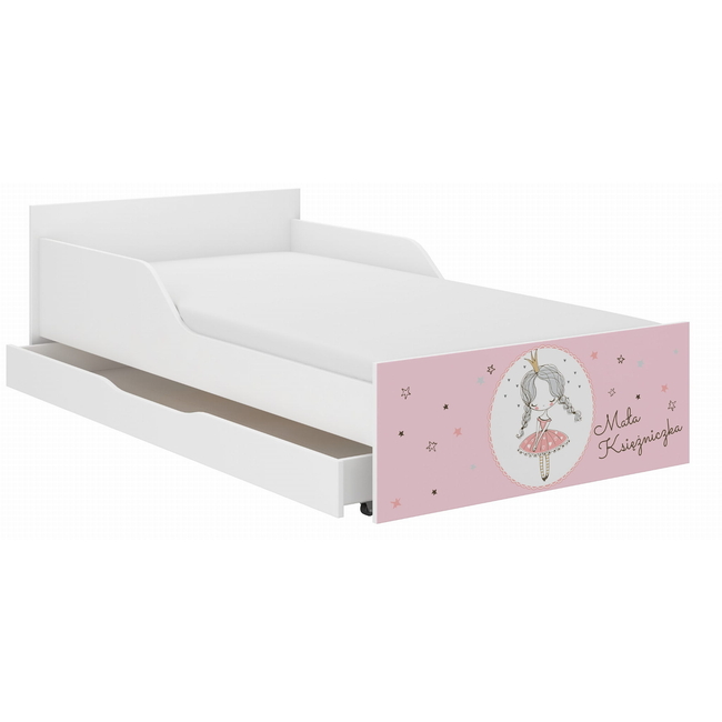 Pufi Children's Bed 90x180 cm with Drawer + Free Mattress - Princess