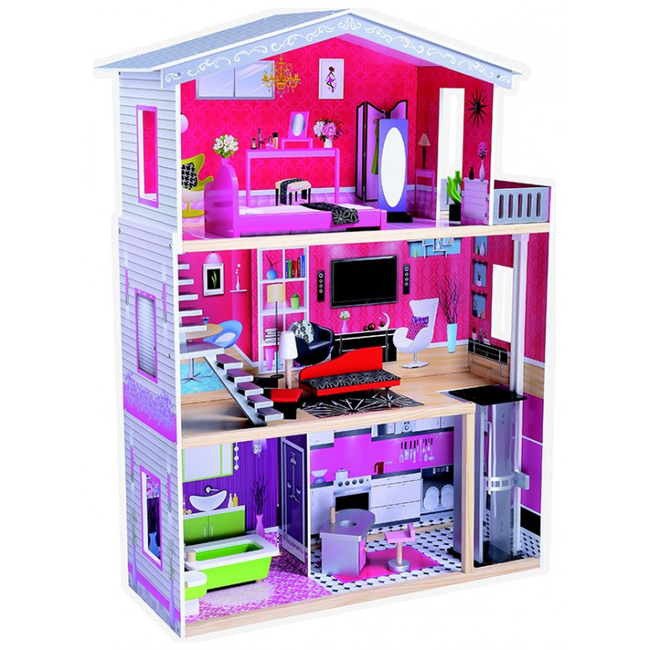 Moni Toys Isabella Wooden Doll House Floors  & Accesorres 115x83cm 4118