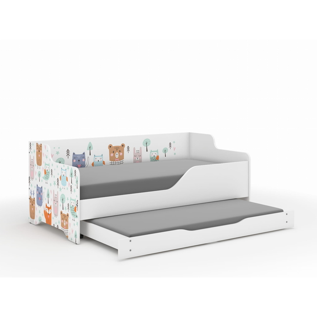 Παιδικός Καναπές Κρεβάτι Lilu 2 σε 1 160 x 80 cm με Συρτάρι & 2η θέση ύπνου 160 x 80 cm + Δώρο 2 Στρώματα - Forest
