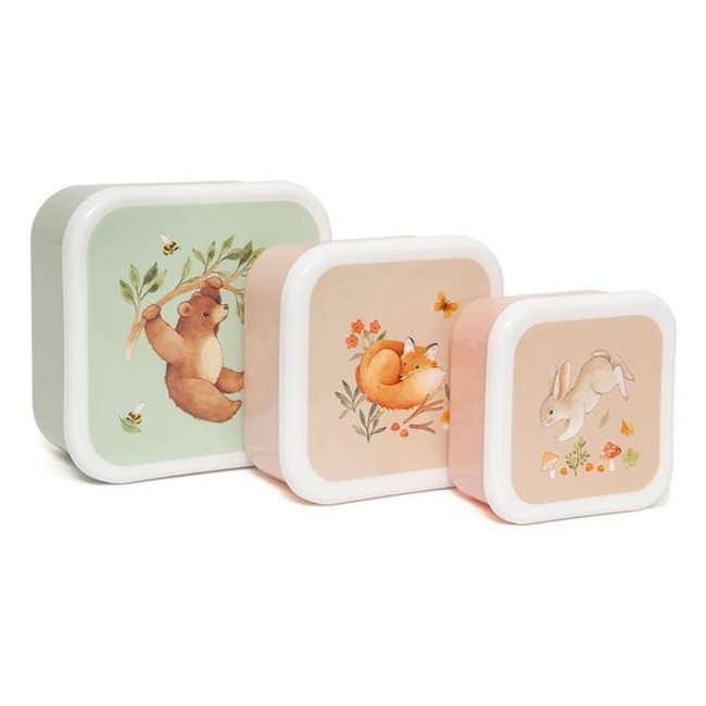 Petit Monkey Lunchbox Set of 3-Piece Food Containers Bear PTM-LB34