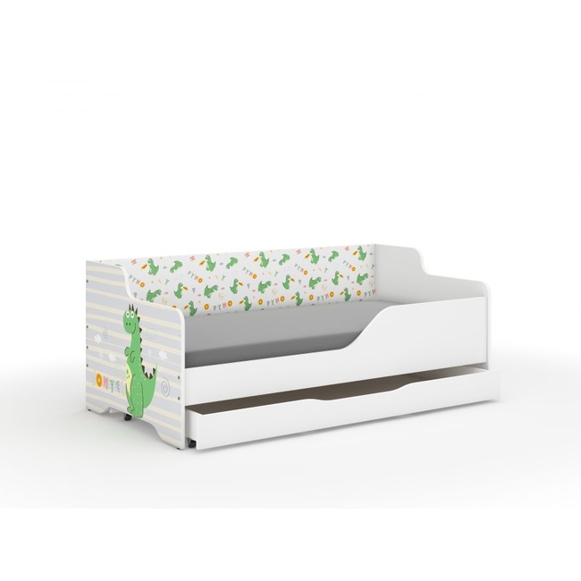 Lilu Children's Bed & Sofa 2 in 1 160 x 80 cm with Drawer + Free Mattress - Dino