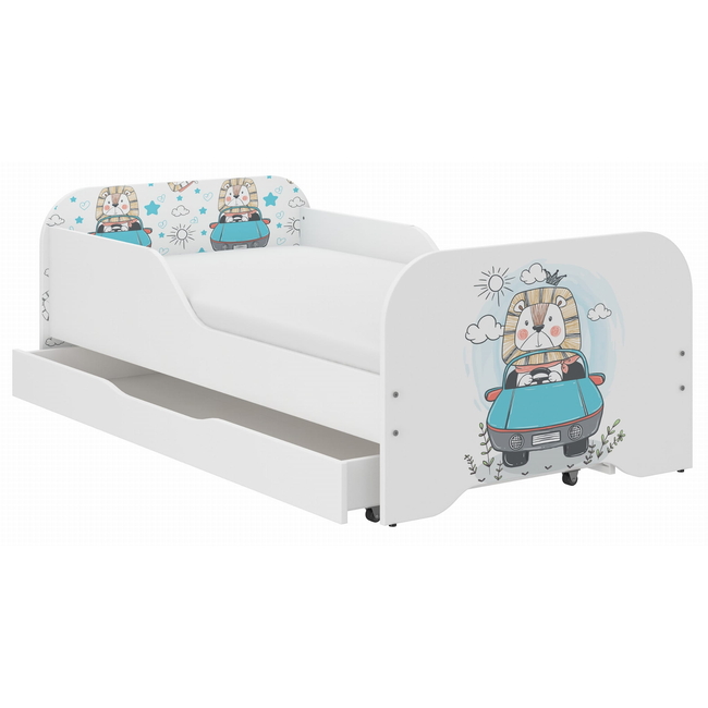 Toddler Children Kids Bed Including Mattress + Drawer 160x80cm - Lion King