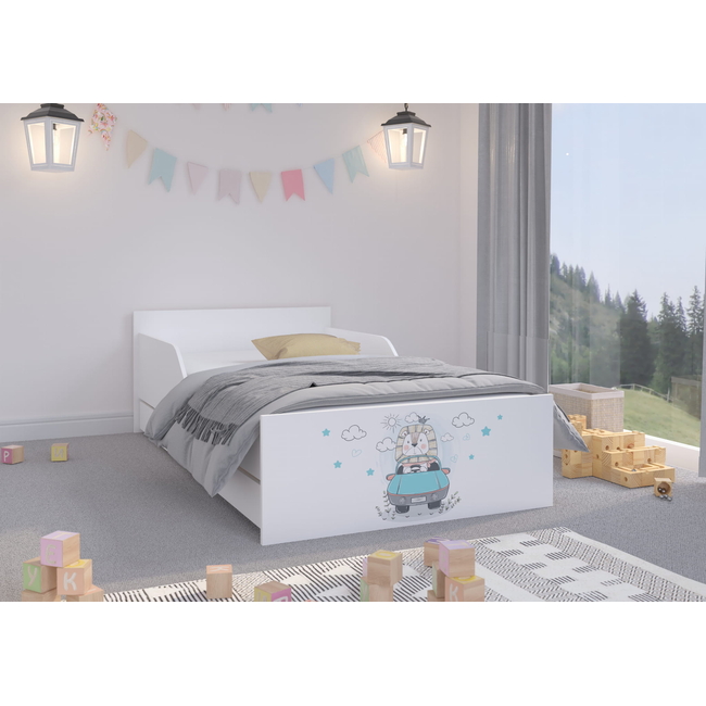 Pufi Children's Bed 90x180 cm with Drawer + Free Mattress - Lion King