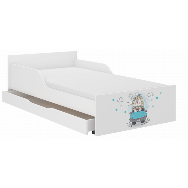 Pufi Children's Bed 90x180 cm with Drawer + Free Mattress - Lion King