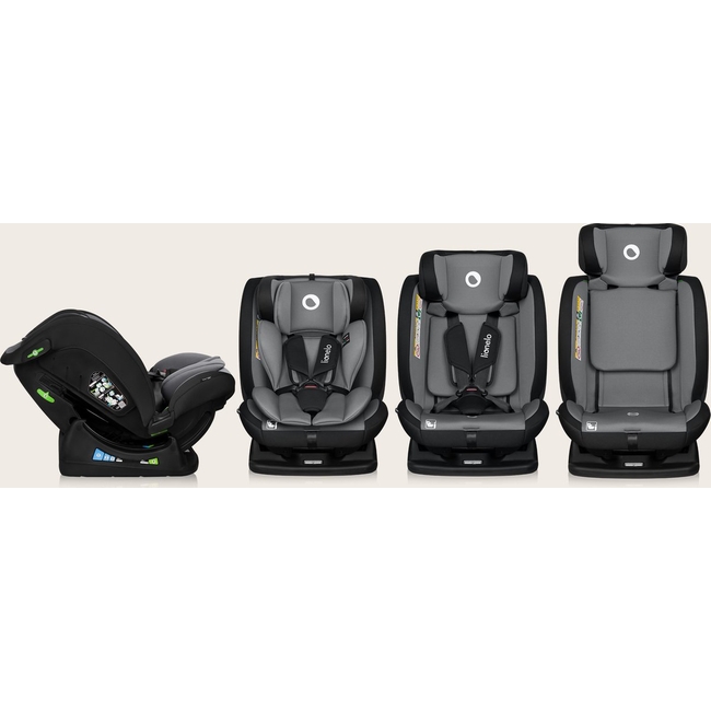 Lionelo Izzy i-Size 40–150 cm Κάθισμα Αυτοκινήτου τοποθέτηση με Ζώνη Black Gray