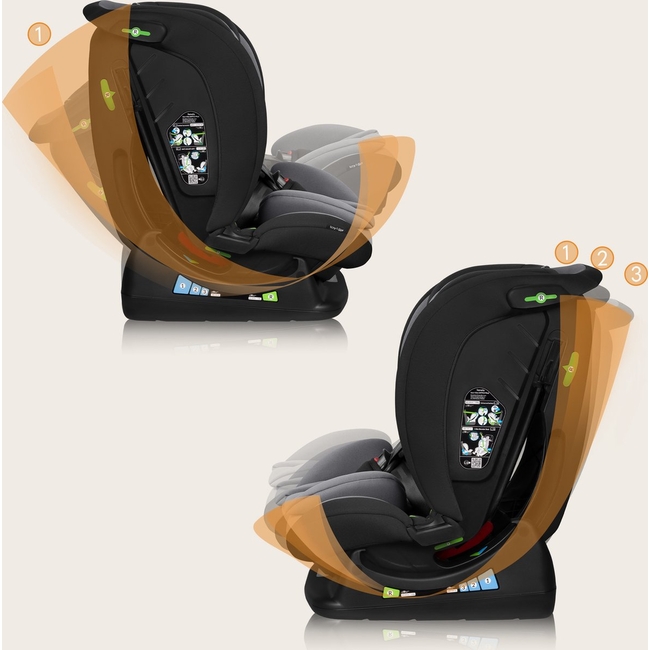 Lionelo Izzy i-Size 40–150 cm Κάθισμα Αυτοκινήτου τοποθέτηση με Ζώνη Black Gray