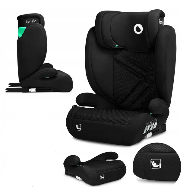 Lionelo Hugo i-Size 100–150 cm (Isofix) Κάθισμα Αυτοκινήτου Black Carbon (ΔΩΡΟ προστασία καθίσματος)