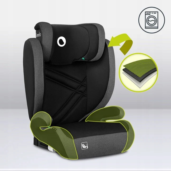 Lionelo Hugo i-Size 100–150 cm (Isofix) Κάθισμα Αυτοκινήτου Black Carbon (ΔΩΡΟ προστασία καθίσματος)