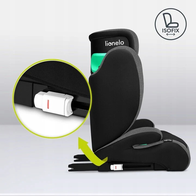 Lionelo Hugo i-Size 100–150 cm (Isofix) Κάθισμα Αυτοκινήτου Black Carbon (ΔΩΡΟ προστασία καθίσματος)
