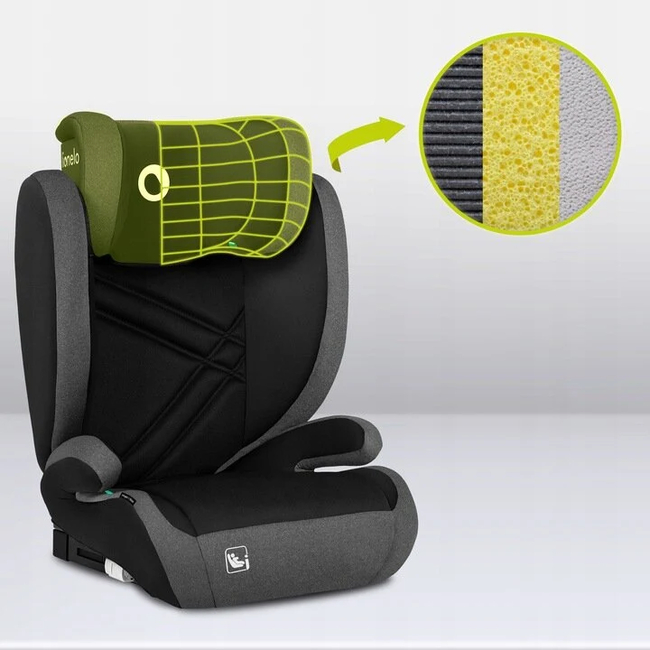 Lionelo Hugo i-Size 100–150 cm (Isofix) Κάθισμα Αυτοκινήτου Black Carbon (ΔΩΡΟ προστασία καθίσματος)