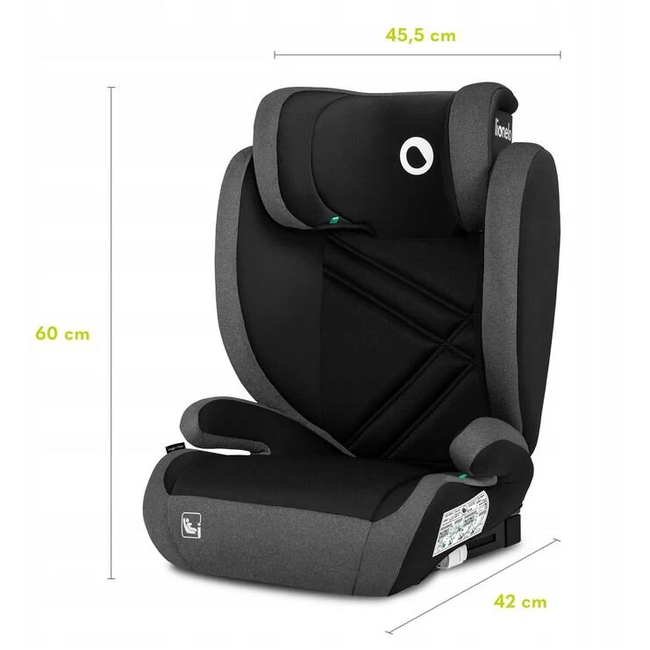 Lionelo Hugo i-Size 100–150 cm (Isofix) Κάθισμα Αυτοκινήτου Black Carbon (ΔΩΡΟ προστασία καθίσματος)