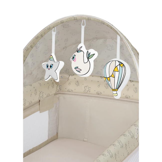 Lionelo Sven Plus 2 in 1 Travel Cot with Accessories Beige Latte