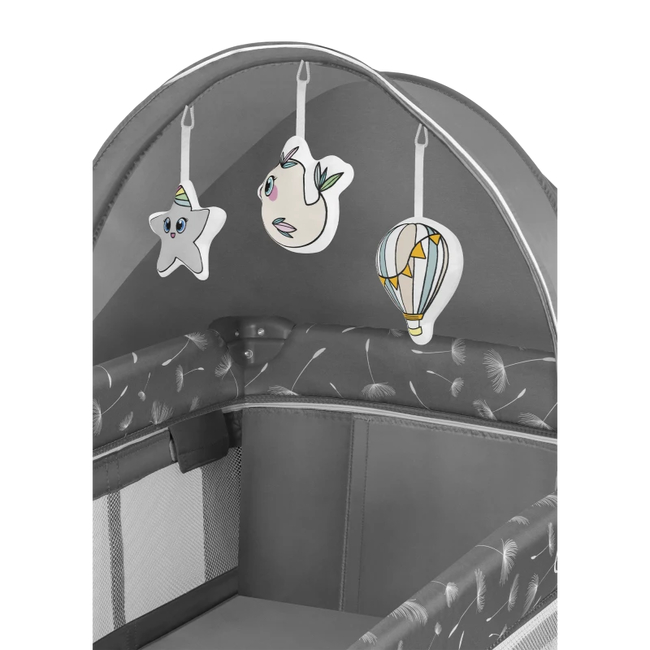 Lionelo Sven Plus 2 in 1 Travel Cot with Accessories Grey Concrete