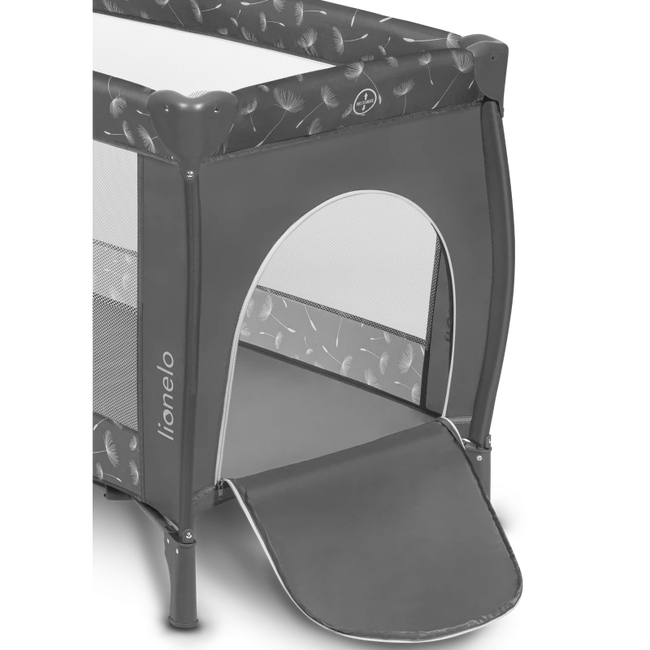 Lionelo Sven Plus 2 in 1 Travel Cot with Accessories Grey Concrete