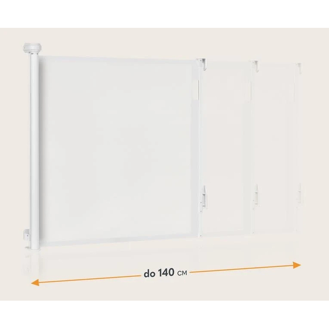 Lionelo Thea White Natural – Retractable Safety Gate up to 140 cm