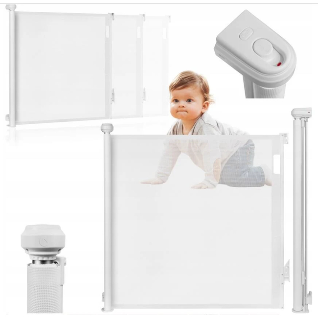 Lionelo Thea White Natural – Επεκτεινόμενη Πόρτα Ασφαλείας έως 140 cm
