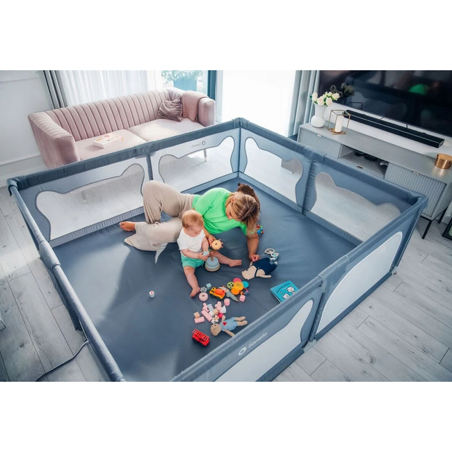 Lionelo Willow XL Baby Playpen Grey Concrete