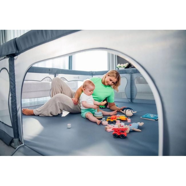 Lionelo Willow XL Baby Playpen Grey Concrete