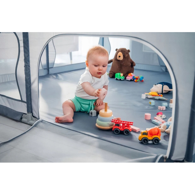 Lionelo Willow XL Baby Playpen Grey Concrete