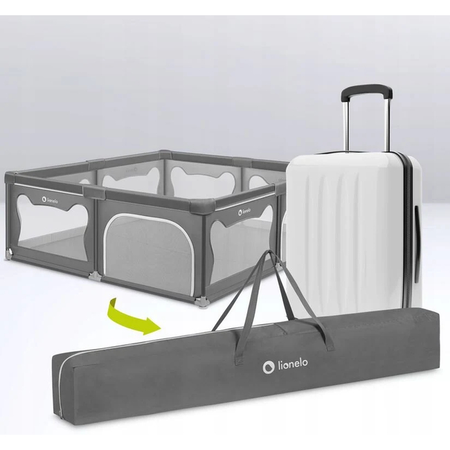Lionelo Willow XL Baby Playpen Grey Concrete