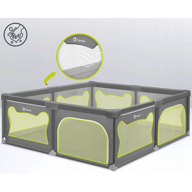 Lionelo Willow XL Baby Playpen Grey Concrete