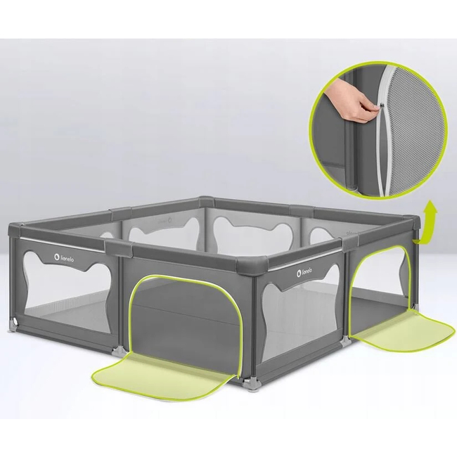 Lionelo Willow XL Baby Playpen Grey Concrete