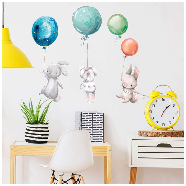 LLZZ Wall stickers for children's bedroom 3 pieces 30 x 90 cm Rabbits X001C2WAK1