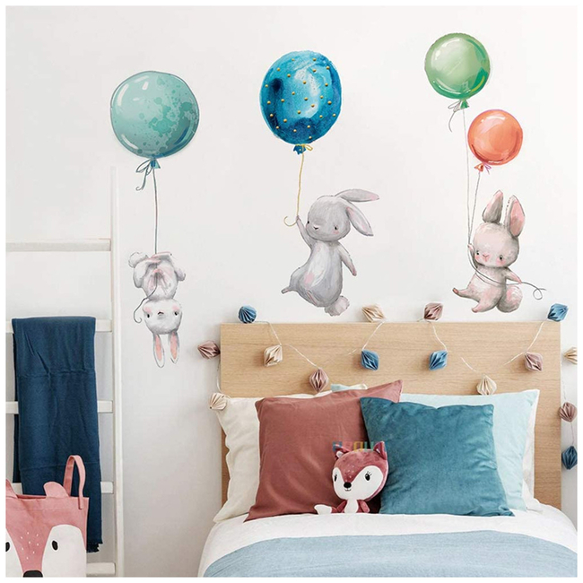 LLZZ Αυτοκόλλητα τοίχου για παιδικό υπνοδωμάτιο 3 τεμάχια 30 x 90 cm Rabbits X001C2WAK1