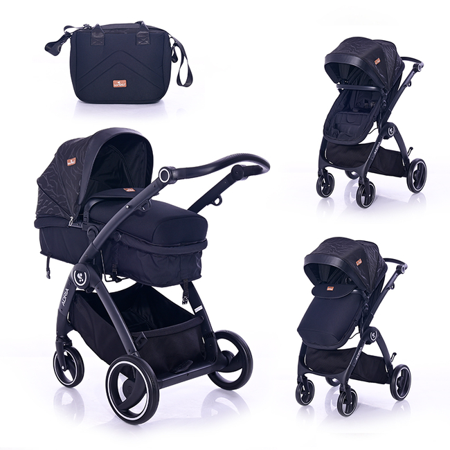Lorelli Adria 2 σε 1 Αναστρέψιμο Πολυμορφικό Καρότσι - Black 10021452005R