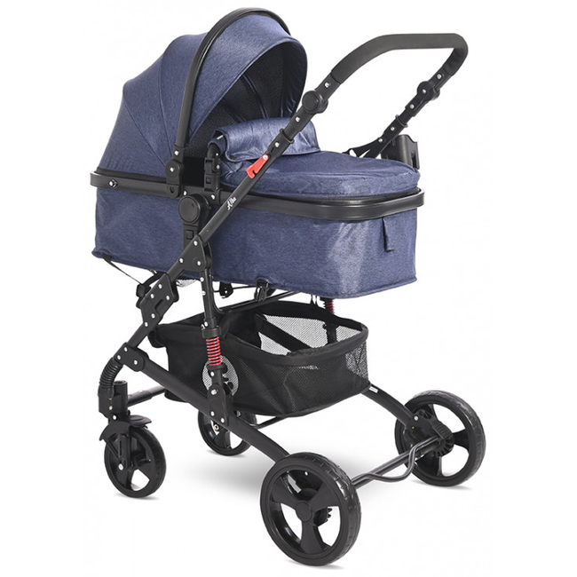 Lorelli Alba Classic Set 3 in 1 Convertible Baby Stroller Car Seat 0+m Jeans Blue 10021662188