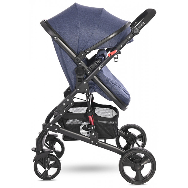 Lorelli Alba Classic Set 3 in 1 Convertible Baby Stroller Car Seat 0+m Jeans Blue 10021662188
