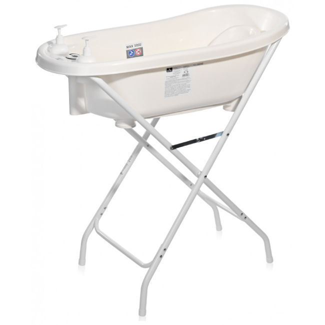 Lorelli Bath Tub 88 cm Βρεφική μπανιέρα με Βάση Θερμόμετρο Γλύστρα Μπουκάλια Λευκή 10130820005