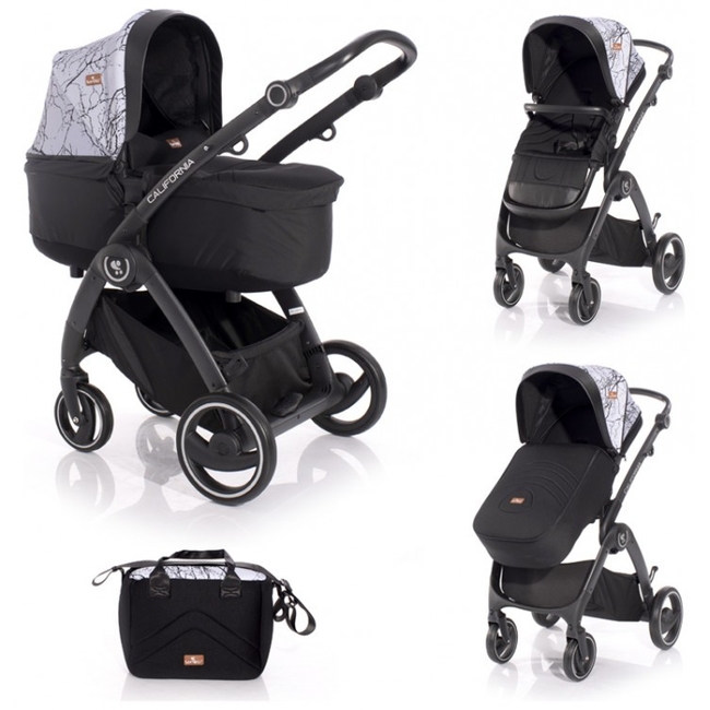 Lorelli California 2 in 1 Reversible Travel System - Grey Marble (10021572099)