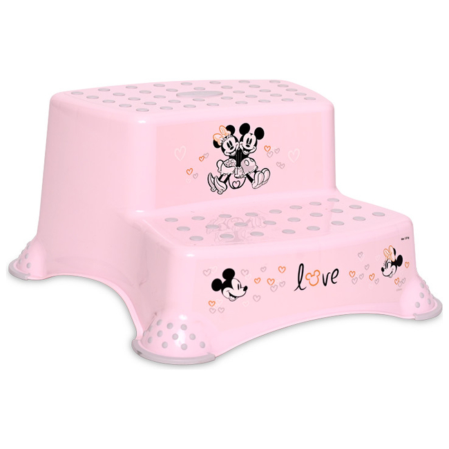 Lorelli Double Step Stool with Anti-Slip-Function Girl Love Light Pink 10130920555