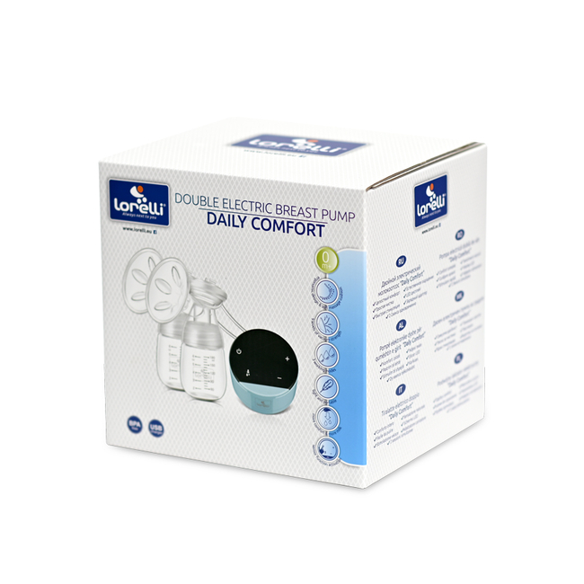 Lorelli Double Daily Comfort Διπλό Ηλεκτρικό Θήλαστρο με Μπουκάλια 180ml Χωρίς BPA Blue 10220590002