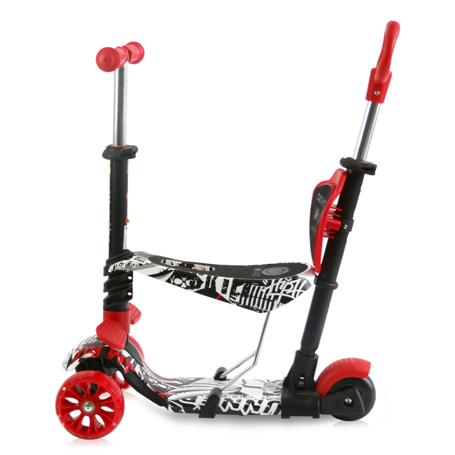 Lorelli Draxter PLUS Children's Scooter with Parent Handle LED 3 years Black Graffiti 10390140022